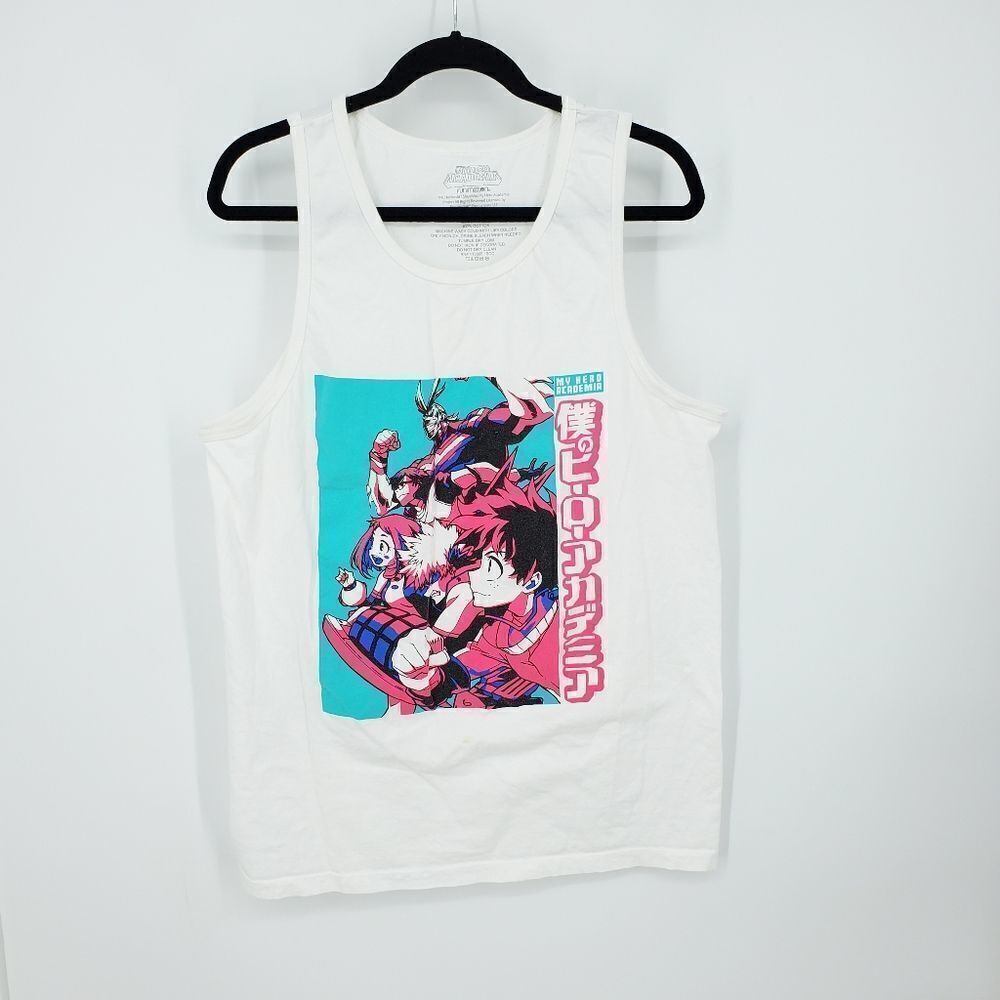 My Hero Academia Florescent Graphic Design Whit Tank Top XL